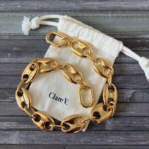 Clare V Shortie Strap Gold Mariner Chain
